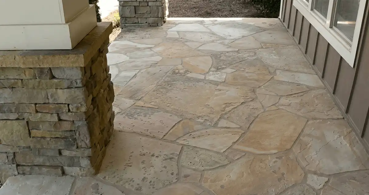 House entrance with professionally installed stone flooring in Chandler AZ